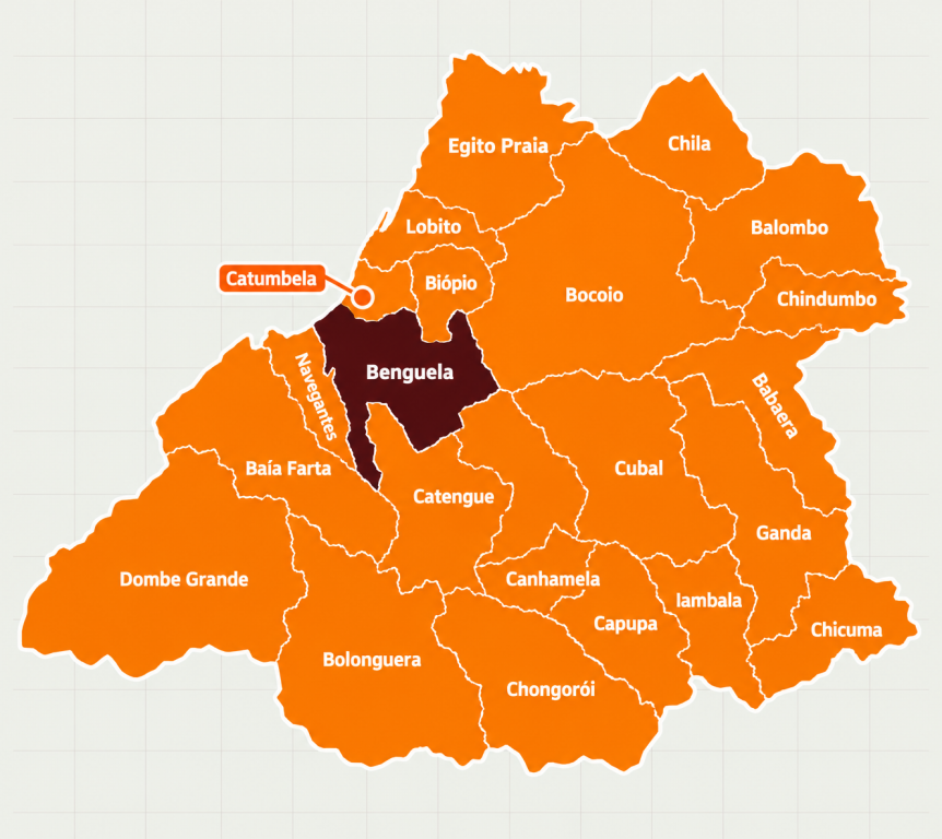 Mapa da província de Benguela
