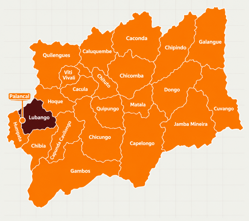 Mapa da província de Huíla